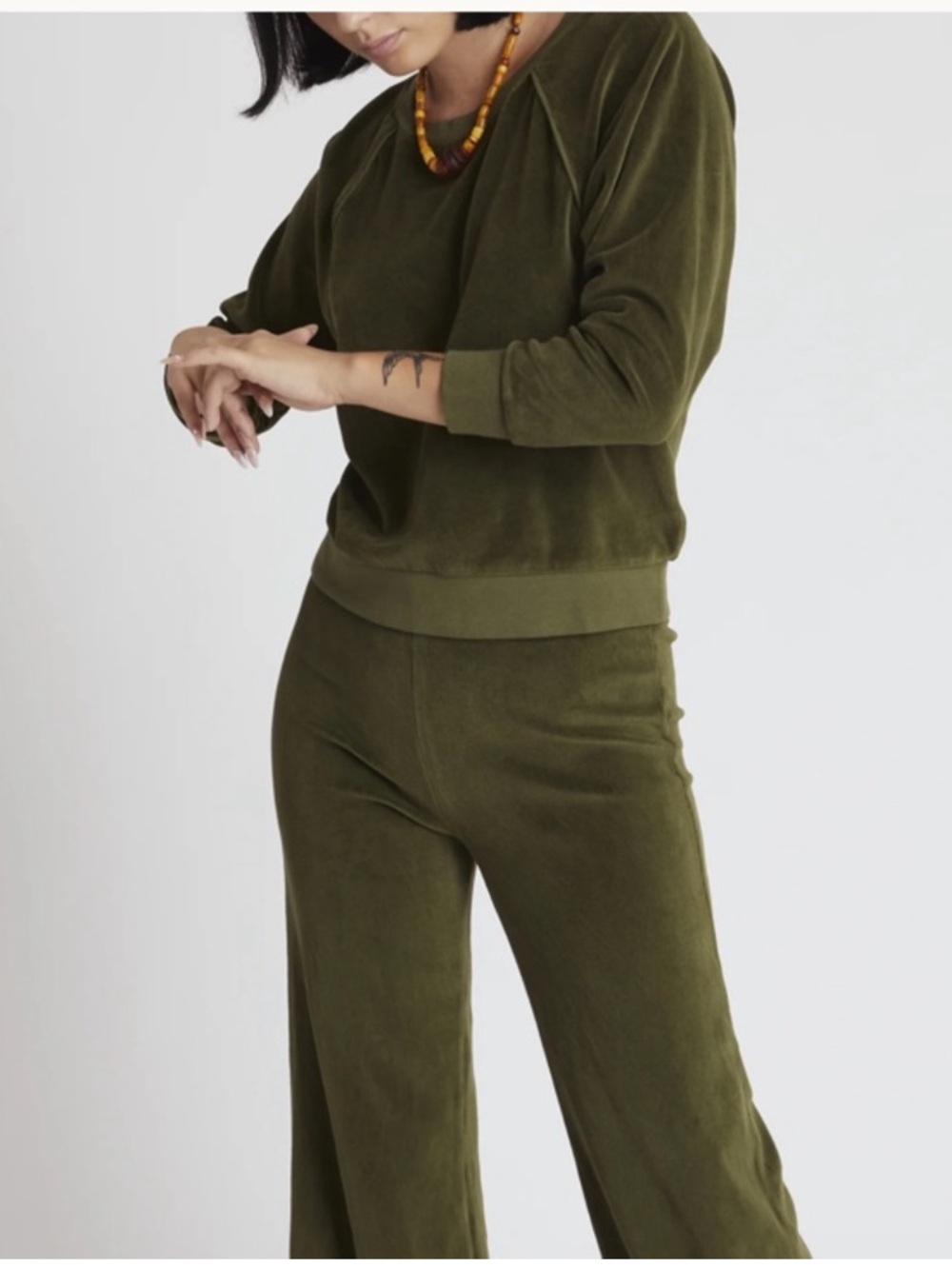 Suzi Kondi Olive Green Velour Set